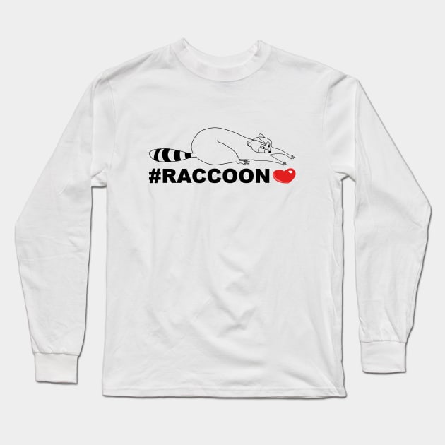 Hashtag Raccoon Long Sleeve T-Shirt by kdegtiareva